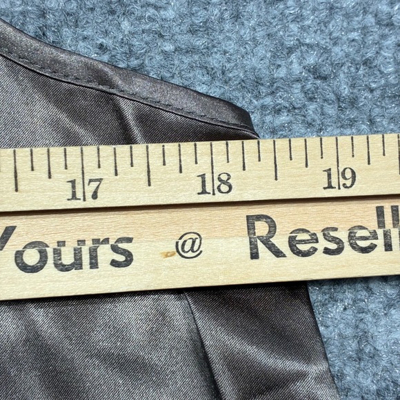 BCBG Max Azria Womens M Pleated Satin Sleeveless Blouse Metalic Brnze/Brownish - Picture 6 of 8